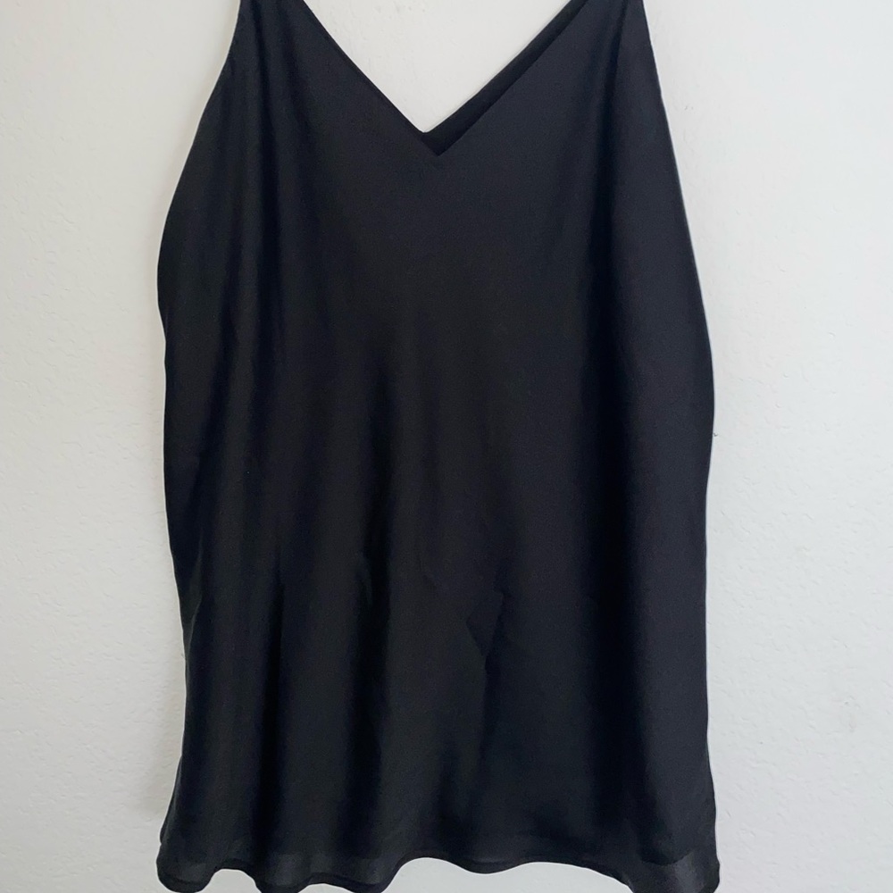 Calvin Klein Black Satin slip camisole top NWOT
